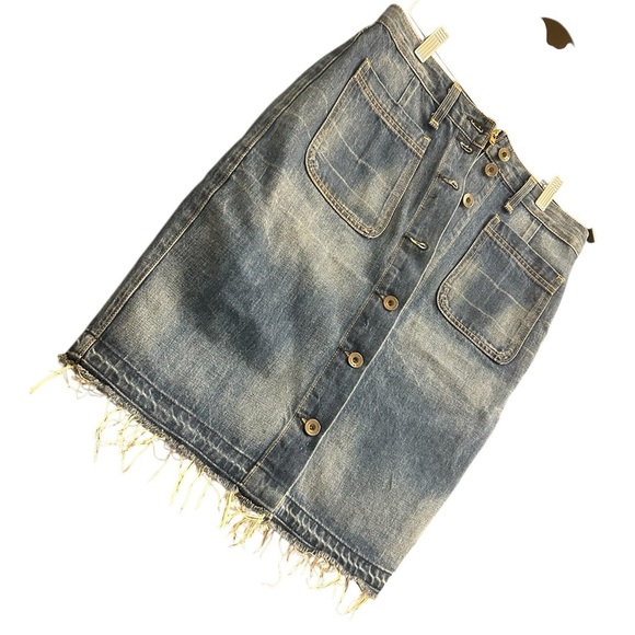 rag & bone size 28 front “open buttons” Blue Denim Skirt EUC - Picture 2 of 14